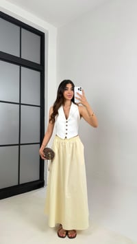 Sarı Beli Lastikli Cepli Poplin Etek Gaus00485GausETEKGU1002312