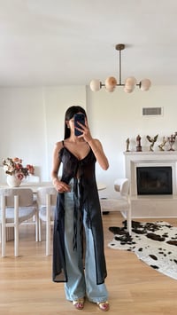 Siyah Fırfır Detaylı Tasarım Kimono GAUS-01619GAUSالبلوزات GAUS-01619