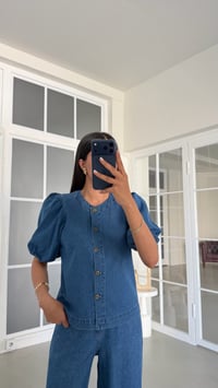 Lacivert Balon Kol Denim Ceket GAUS-02039GAUSJacketsGAUS-02039