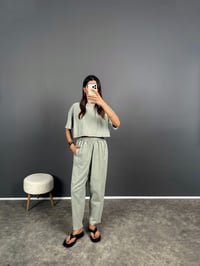 Ava Su Yeşili Yıkama Tshirt Pantolon İkili TakımGausTAKIMGU008488