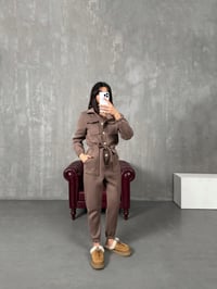 Nuga Kahve Kuşaklı Şardonlu TulumGausTULUMGU100181