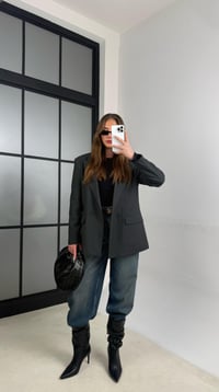 Antrasit Astarlı Vatkalı Cep Detaylı Blazer Ceket GAUS-01158GAUSCEKETGAUS-01158