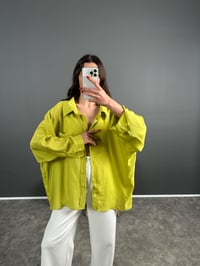 Li Yeşil Oversize Salaş Premium GömlekGausGÖMLEKGU007182