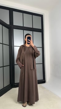 Kahve Gömlek Elbise Oversize İkili Tencel Takım GAUS-01423GAUSTAKIMGAUS-01423