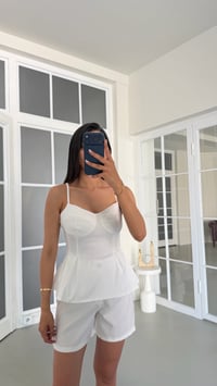 Beyaz Ayarlanabilir Askılı Likralı Korse GAUS-01719GAUSالبلوزات GAUS-01719