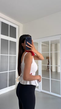 Beyaz Çiçek Desenli Fistolu Ayarlanabilir Askılı Korse GAUS-01637GAUSBlouseGAUS-01637
