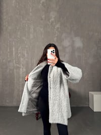 İrina Gri Kırçıllı Atkı Detaylı Astarlı CeketGausCEKETGU00904273
