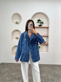 Tales Mavi Vatkalı Blazer Kot CeketGausCEKETGU00903696