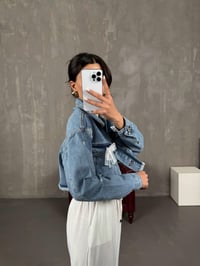Yoso Mavi Fiyonk Detaylı Denim CeketGausCEKETGU100897
