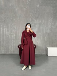 Bordo Bağlamalı Gömlek Etek Takım Gaus00114GausTAKIMGU1001249