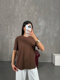 Kahve Bisiklet Yaka Tshirt Gaus00250GausTSHIRTGU1001578