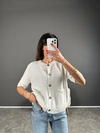 Beyaz Önü Cepli Kapri Kol HırkaGausHIRKAGU004250