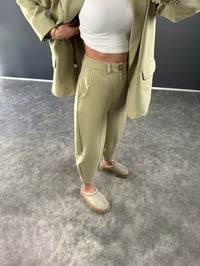 Kwie Yeşil Model Kumaş İkili Takım GausTAKIMGU004133