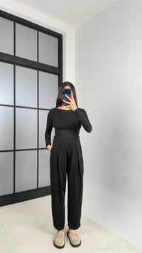 Siyah Beli Lastikli OYS Muadil Şalvar Modal Pantolon GAUS-00574GAUSPANTOLONGAUS-00574