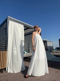 Mels Beyaz Astarlı Sırt Dekolteli Elbise GausELBİSEGU008309