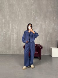 Blom Mavi Gabardin Beli Lastikli Cepli İkili TakımGausTAKIMGU00903803