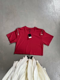 Ace Bordo MD Muadil Kol Fermuar Detaylı TshirtGausTSHIRTGU100830