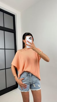 Somon Omzu Açık Kısa Kol Triko Kazak Gaus00504GausTRİKOGU1002184