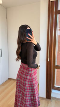 Kırmızı Premium Kareli Etek GAUS-00770GAUSETEKGAUS-00770