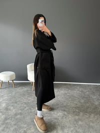 Loc Siyah Yırtmaçlı Kuşaklı KabanGausKABANGU002519