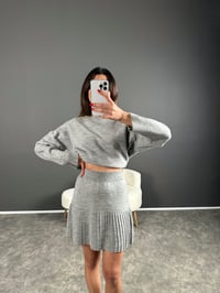 Gri Pileli Triko Etek GausTAKIMGU004231