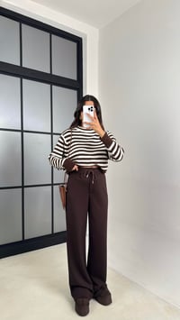 Kahve Kuşaklı Cepli Modal Kumaş Pantolon GAUS-00539GAUSPANTOLONGAUS-00539