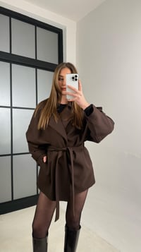 Acı Kahve Astarlı Kuşaklı Premium Trençkot GAUS-00977GAUSTRENÇKOTGAUS-00977