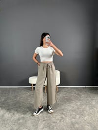 Premium Vizon Tensel Bilekte Bol Paça PantolonGausPANTOLONGU004572