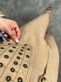 Nele Kahve Yelek Pantolon Nakış İşlemeli TakımGausTAKIMGU008212