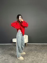  Kar Yıkamalı Paça Lastikli High Waist JeanGausDENİM PANTOLONGU002691