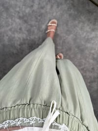 Nien Çağla Yeşili Tensel Kumaş Şalvar PantolonGausPANTOLONGU008040