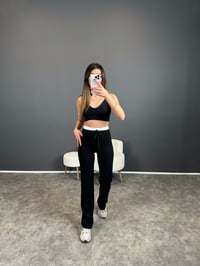 Maso Siyah Bel Detaylı Çımalı Likralı Pantolon GausPANTOLONGU004344