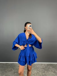 Tini Mavi Şort Etek Bluz İkili TakımGausTAKIMGU008516