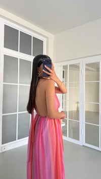 Çok Renkli Boyundan Bağlamalı Astarlı Tül Elbise GAUS-01644GAUSELBİSEGAUS-01644
