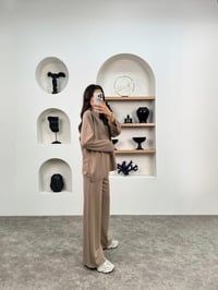 Mote Sütlü Kahve Modal Kumaş İkili TakımGausTAKIMGU009011