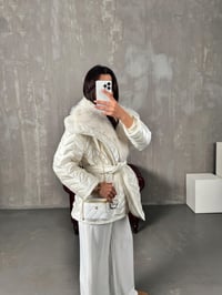 Vanesa Beyaz Parlak Kuşaklı MontGausMONTGU00904153