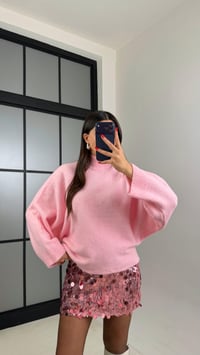 Pembe Balıkçı Yaka Yarasa Kol Triko Kazak GAUS-00928GAUSKAZAKGAUS-00928