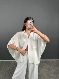 Beyaz Premium Yarasa Kol Gömlek GausGÖMLEKGU008144