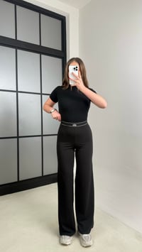 Siyah Beli Lastikli Bol Paça Muadil Tayt GAUS-01004GAUSTAYTGAUS-01004