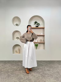 Gosa Beyaz Beli Lastikli Gabardin Kumaş EtekGausETEKGU0090393