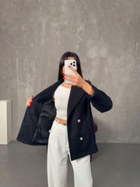 Clara Siyah Kırçıllı Astarlı Cepli CeketGausCEKETGU00904327