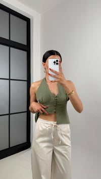 Taş Beli Lastikli Bağlamalı Cepli Muadil Pantolon Gaus00506 GausPANTOLONGU1002188