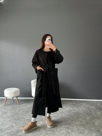 Loc Siyah Yırtmaçlı Kuşaklı KabanGausKABANGU002519