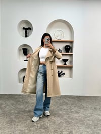 Hana Taş Premium Kemerli Astarlı Muadil TrençkotGausKABANGU0090352