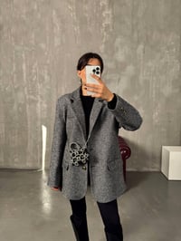 Dany Gri Çizgili Astarlı Kaşe Blazer CeketGausCEKETGU00903849