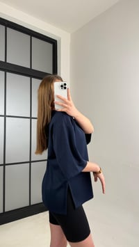 Lacivert Basic Yırtmaç Detaylı Modal Tshirt GAUS-01060GAUSTshirtGAUS-01060