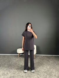 Ulya Antrasit Premium Modal Kumaş İkili TakımGausTAKIMGU004570