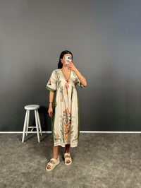 Venu Haki Pano Desen Keten Elbise GausELBİSEGU008131