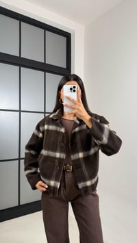 Acı Kahve Ekoseli Astarlı Yumuşak Dokulu Mont GAUS-00580GAUSMONTGAUS-00580