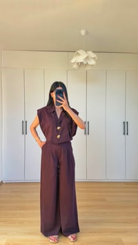 Mürdüm Gold Düğmeli Ceket Pantolon İkili Takım GAUS-01573GAUSTAKIMGAUS-01573